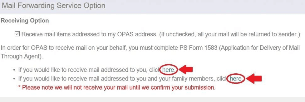 Mail Forwarding Step 2