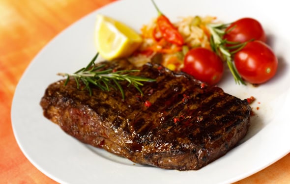 bourbon glazed new york strip steak