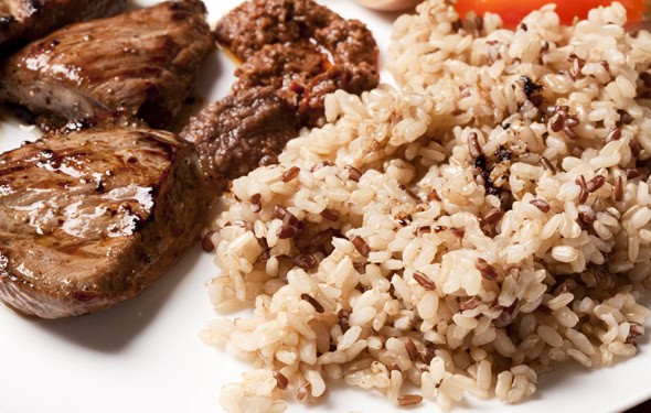 braised sirloin steak with rice