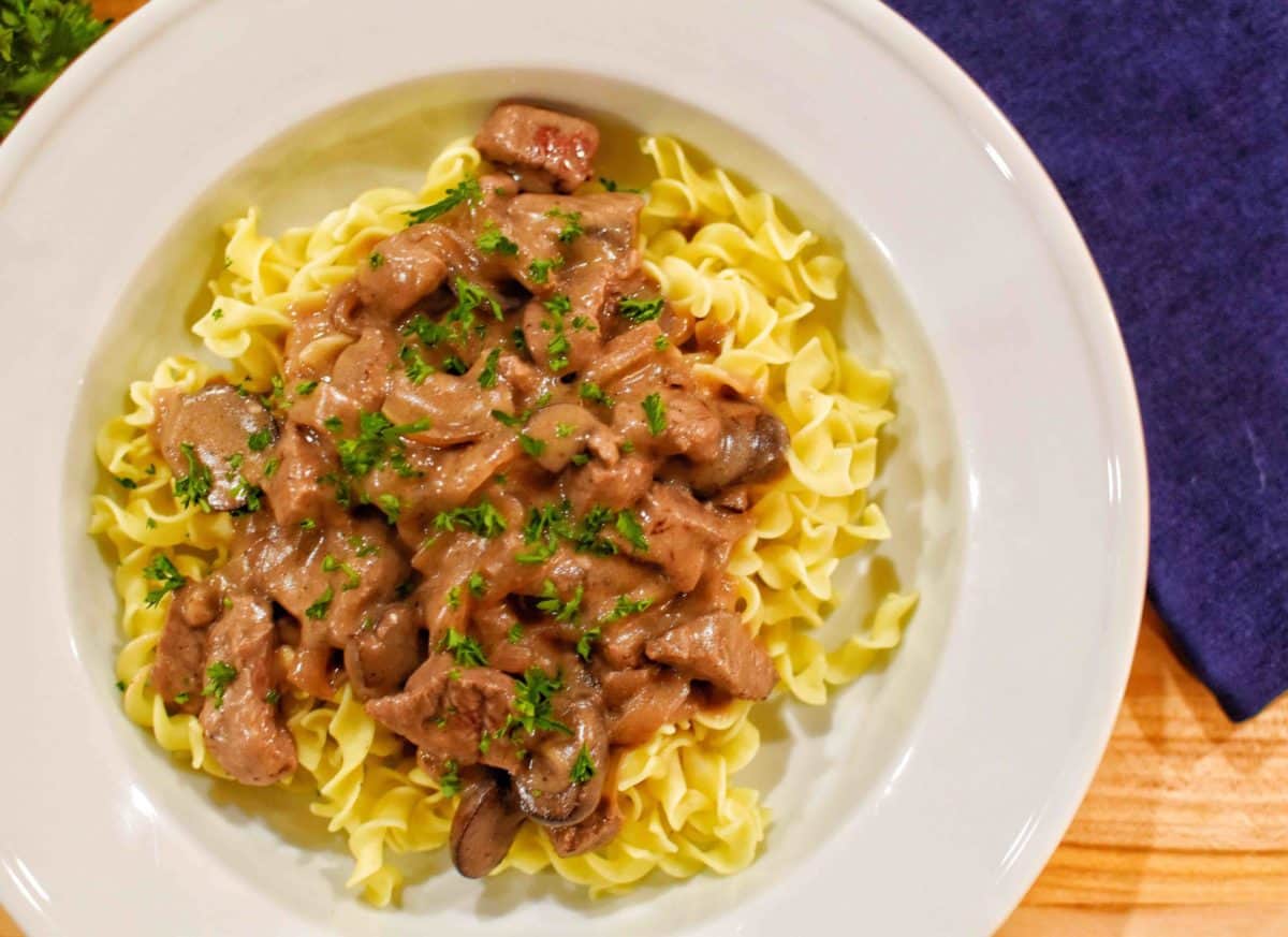 beef chuck stroganoff with mushroom pepper sauce recipe
