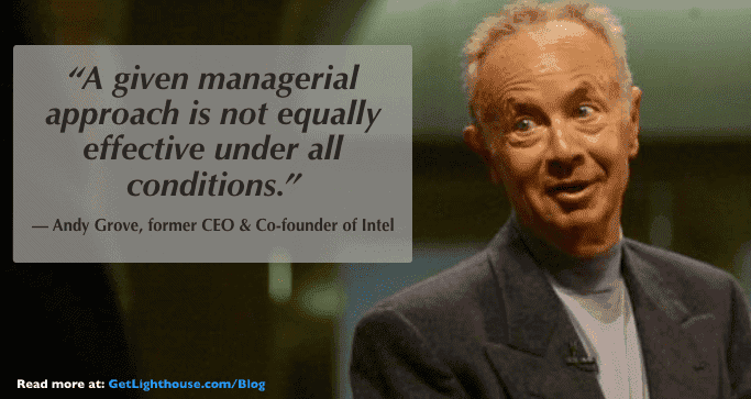 managers must become coaches which means being like andy grove