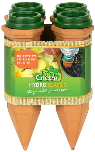 Bio Green Pflanzen Bewässerung Hydro Classic Tonkegel, terracotta/grün – für PET Flaschen