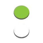 Green circle on top and white circle on bottom