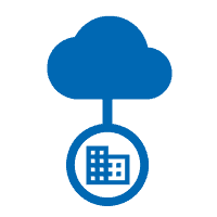 Business in circle connected to a cloud