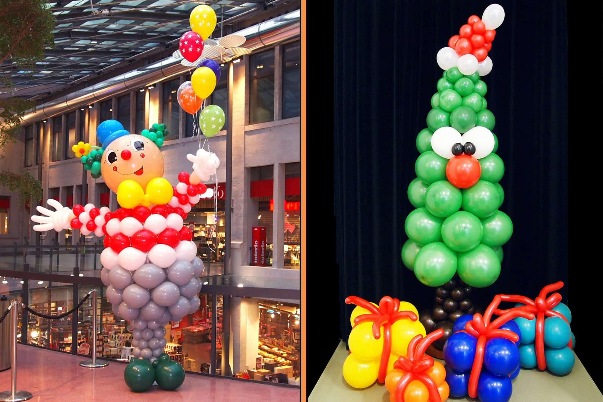 Ballonskulpturen 04 Ballonskulptur Clown in einem Einkaufzentrum