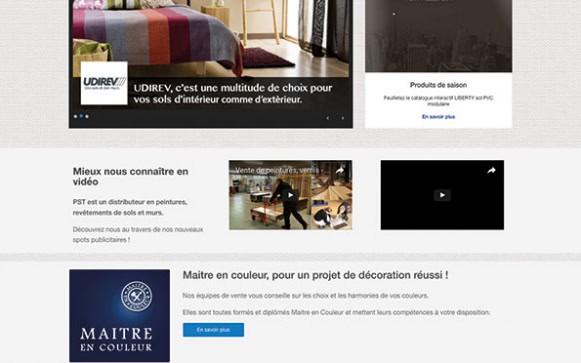 Capture d'écran du site internet PST