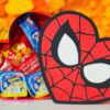 Archivo a recortar y armar caja en forma de corazón Spiderman