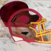 Archivo para recortar y armar caja en forma de casco de futbol Americano