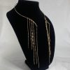 gold tassel chain open front chain necklace