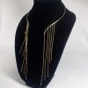 gold tassel chain open front chain necklace