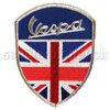 SCOOTERPRODUCTS - Aufnäher Wappen Vespa Schriftzug und Union Jack