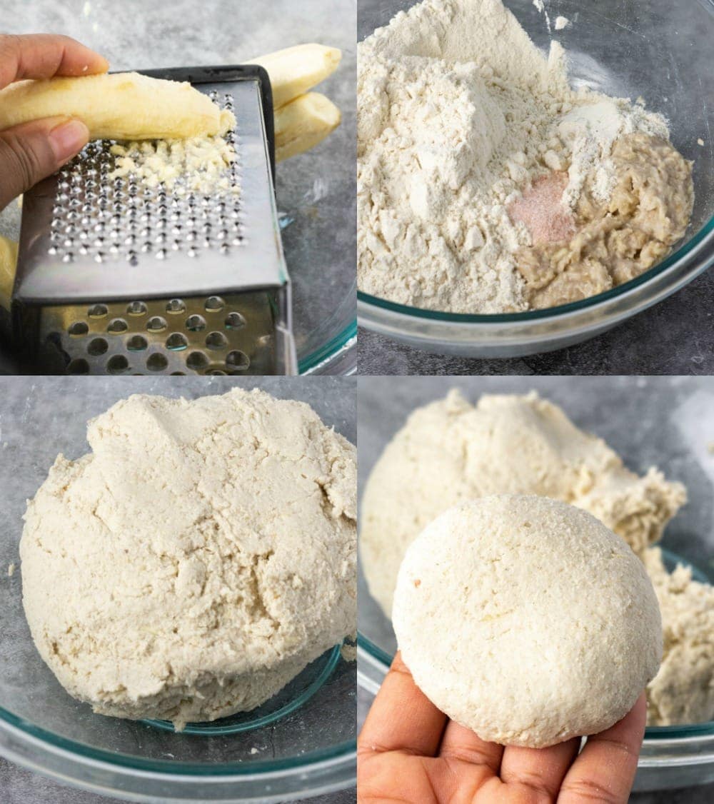 Green banana dumplings steps