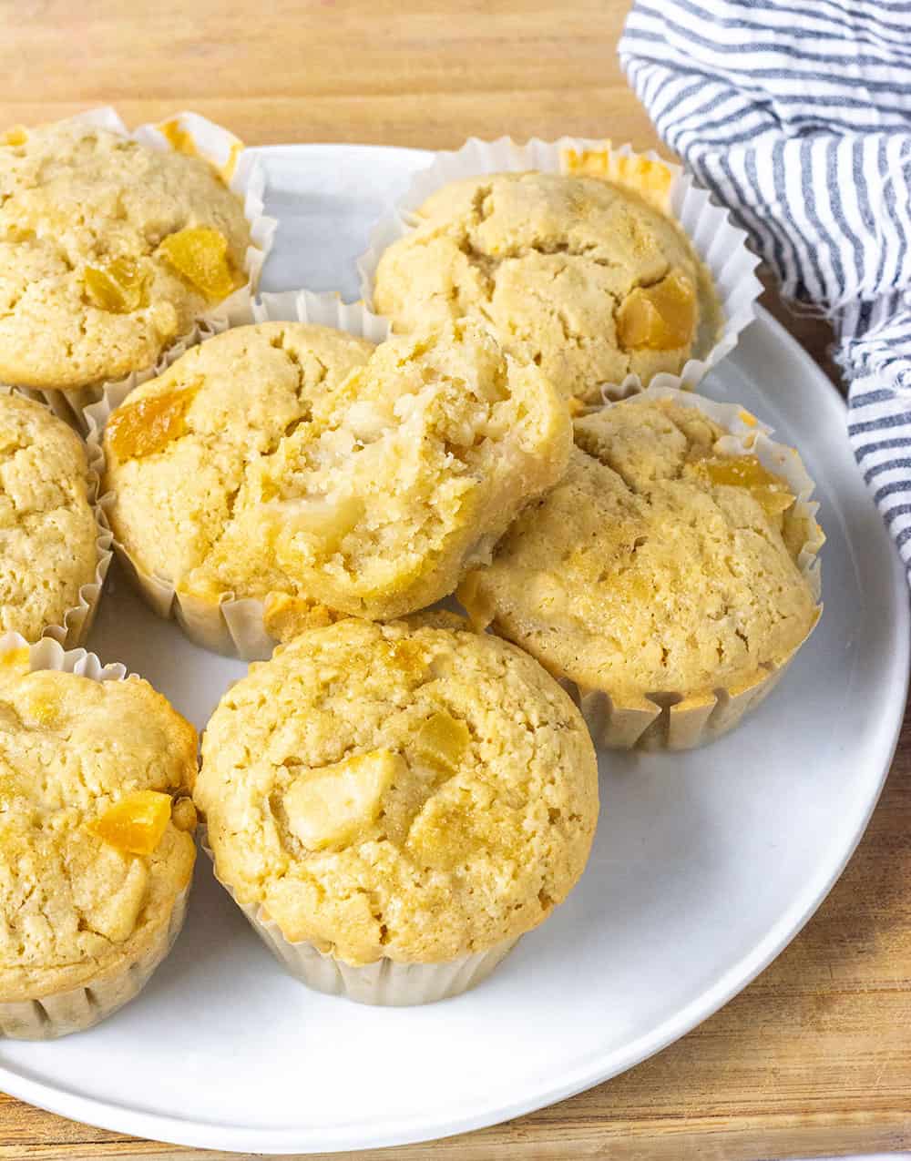 Vegan Gluten-Free Pear Muffins On a white plate