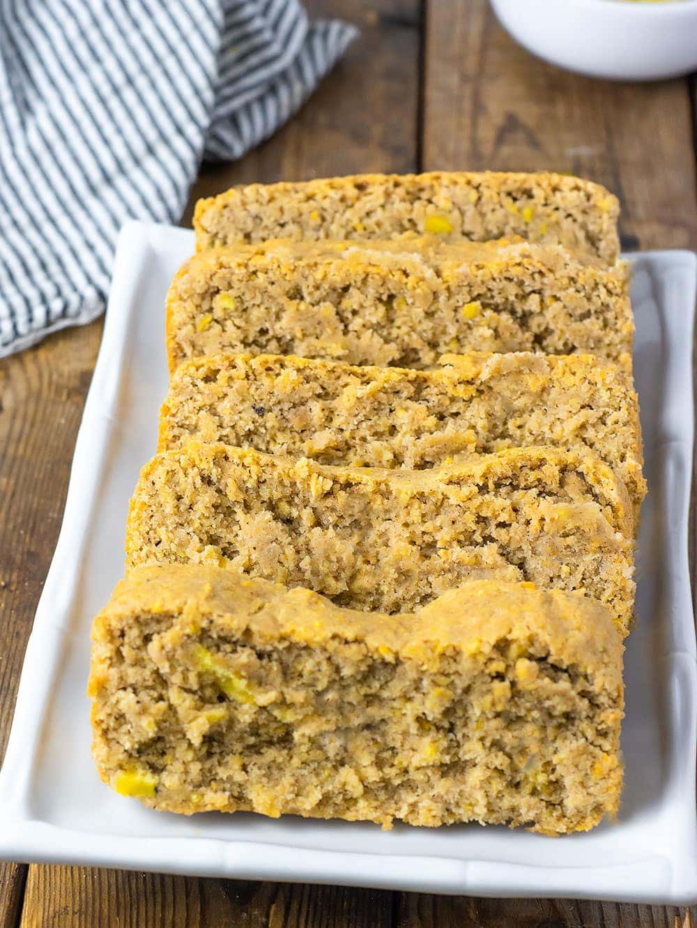 Best vegan plantain bread, easy recipe, amazing taste on a white patter
