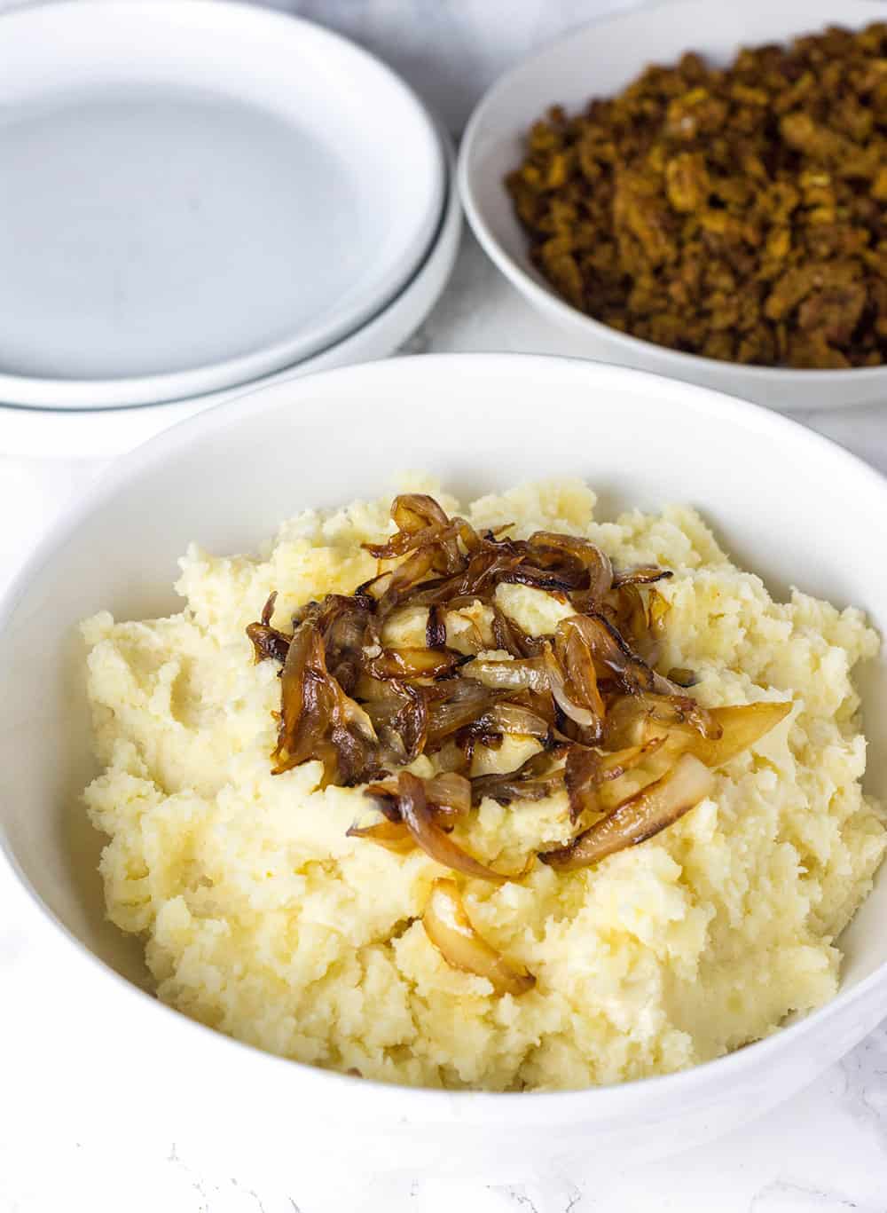 Mash Potatoes In A White Bowl