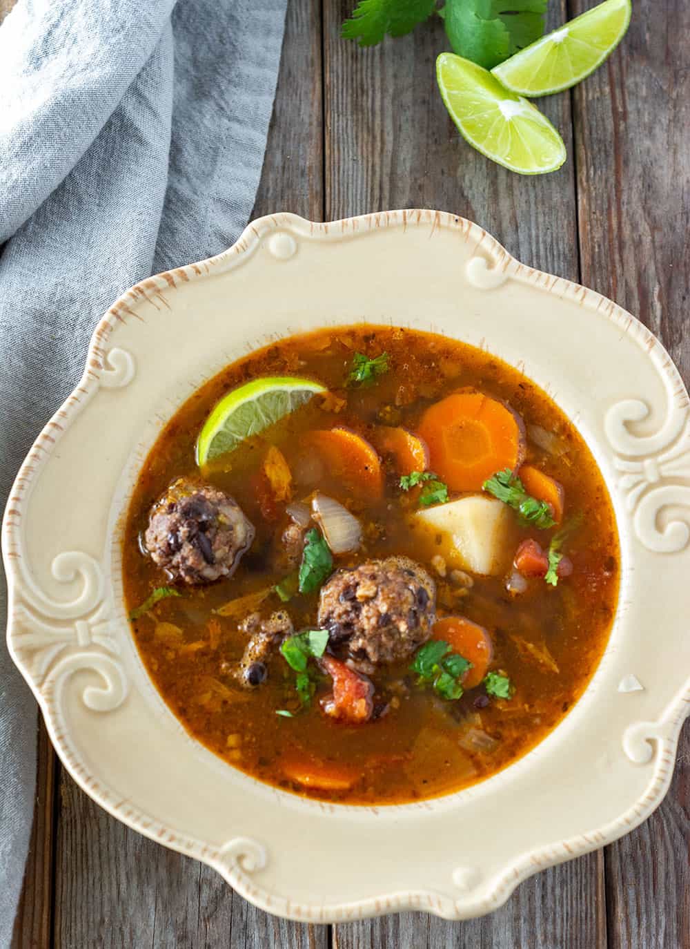 Instant Vegan Pot Mexican Meatball Soup
