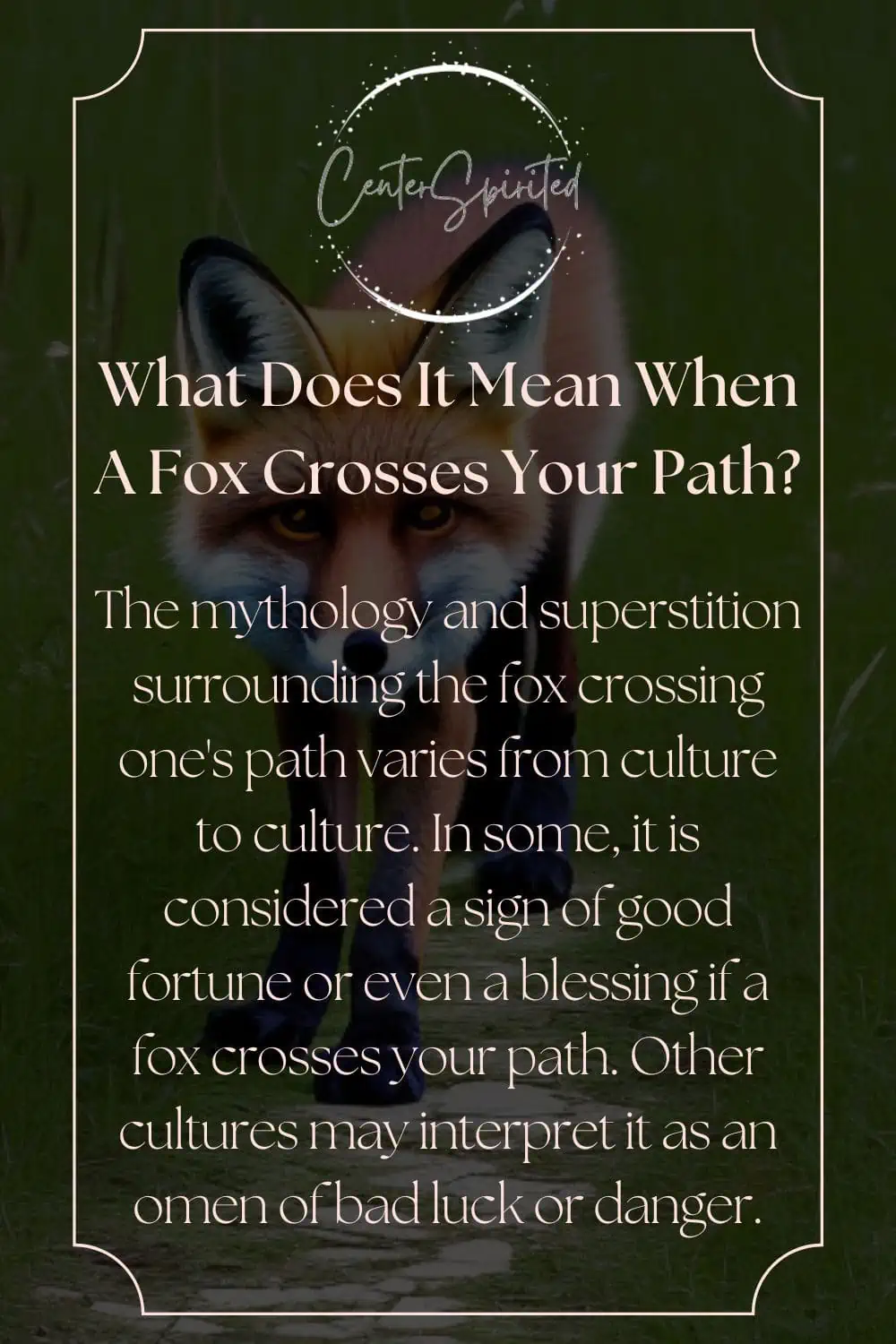 spiritual meanings of a fox crossing your path