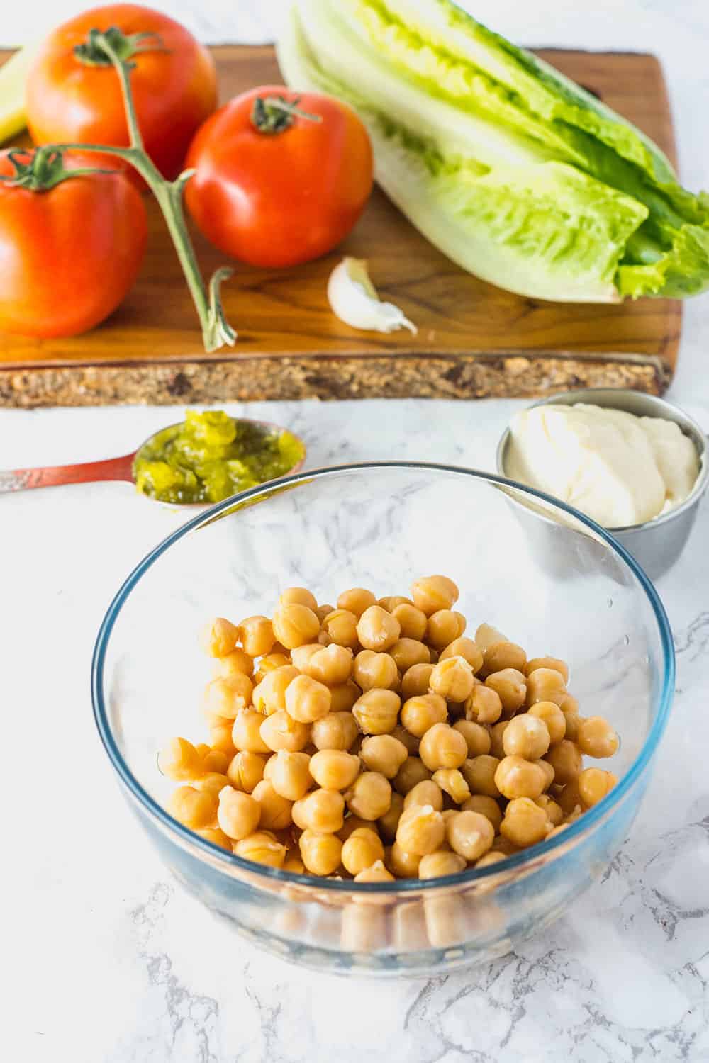Chickpea Salad Wrap ingredients