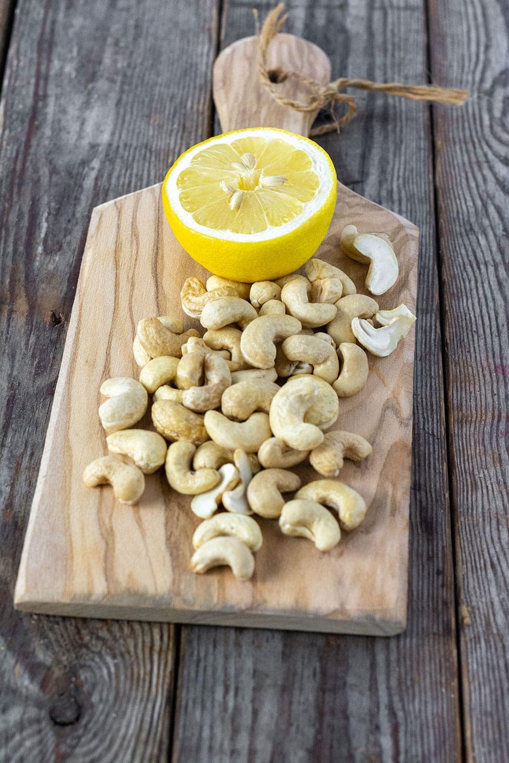 cashews and lemon for vegan sour cream recipe