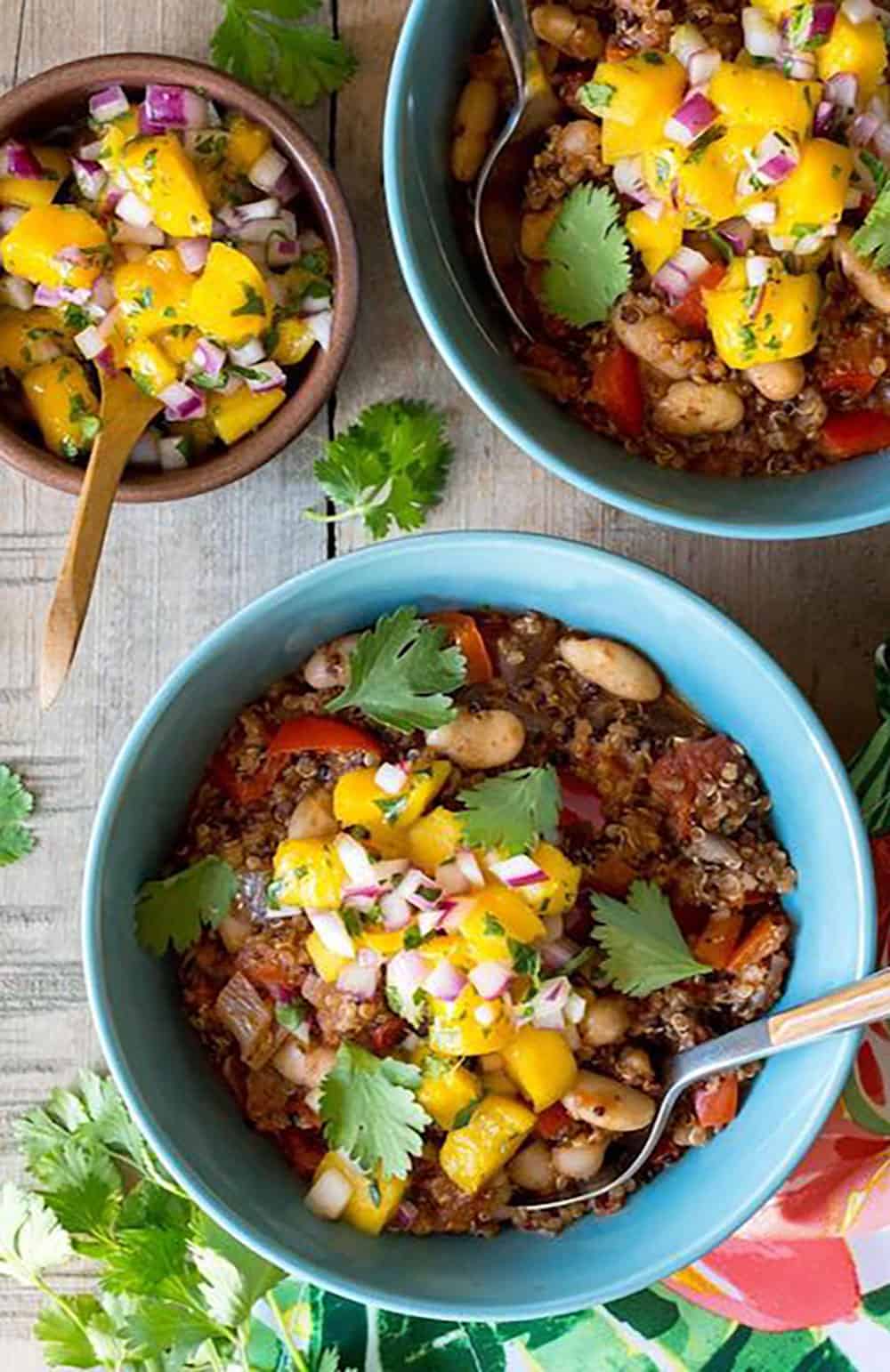 Jamaican Jerk Chili in 3 bowls