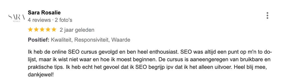 zoekmachine optimalisatie reviews ervaringen seo cursus amsterdam