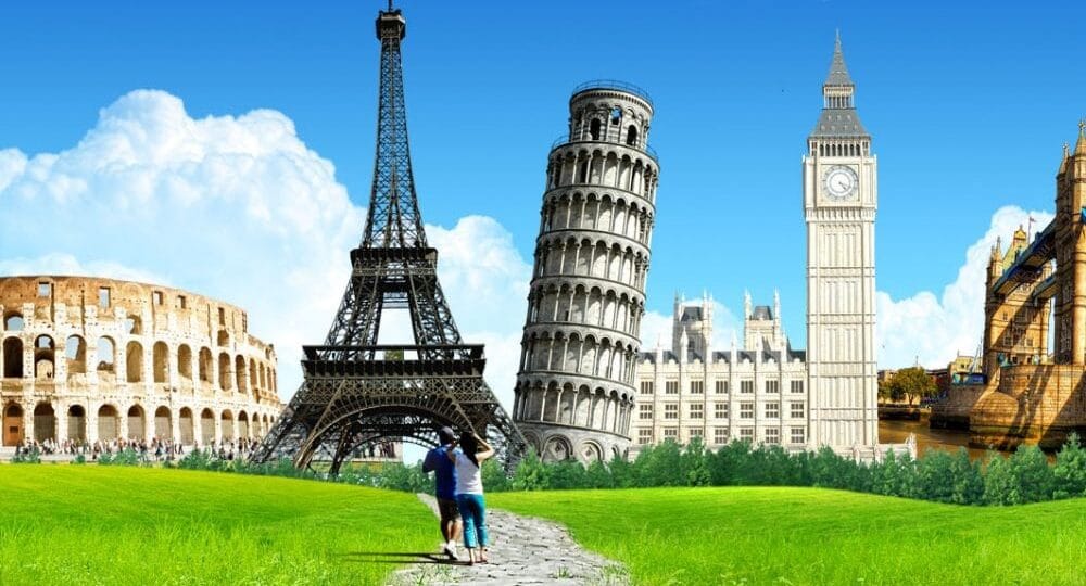 eiffel tower,coliseum,Europe