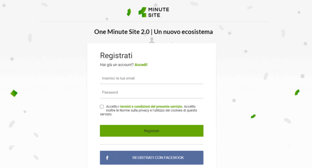 Come creare un ecommerce con One Minute Site 2.0 ecco