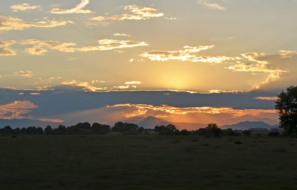 Sunset at Barr Lake State Park in Colorado