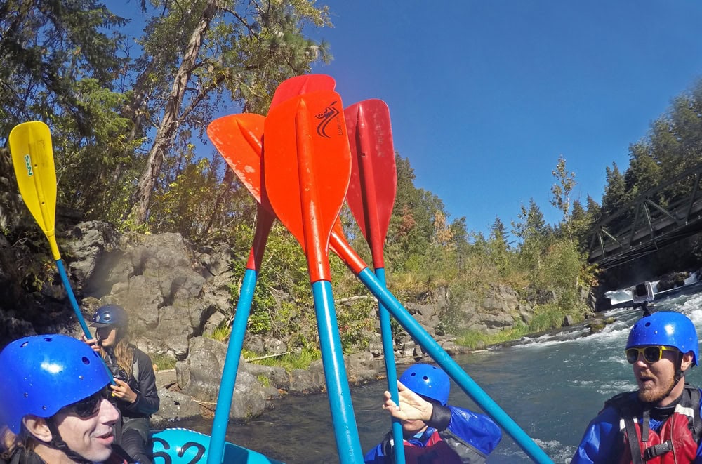 Cheering after rafting over Husam Falls