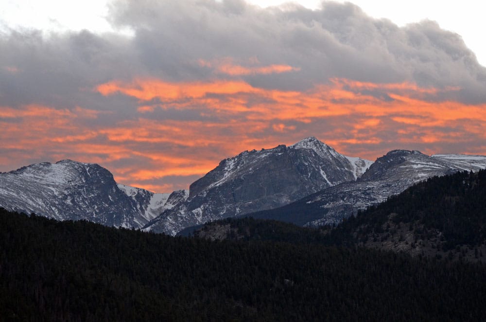 rocky mountain national park sunset