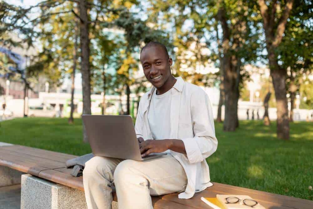 student on campus