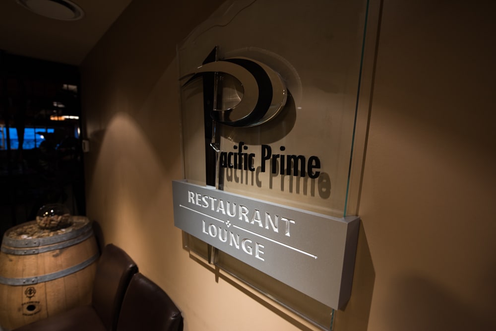 On-site restaurant sign Pacific Prime