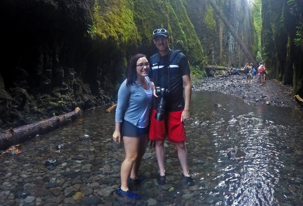 Brooke and Buddy in the oneonta gorge