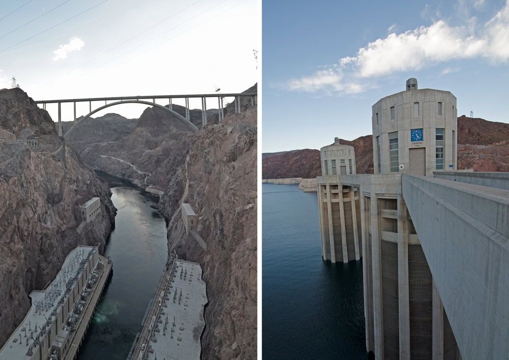 Different views of the Hoover Dam