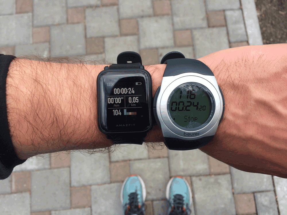 Обзор смарт-часов Amazfit BIP – мой отзыв и беговой/вело тест 8 Сравнение Amazfit BIP и нагрудного пульсометра