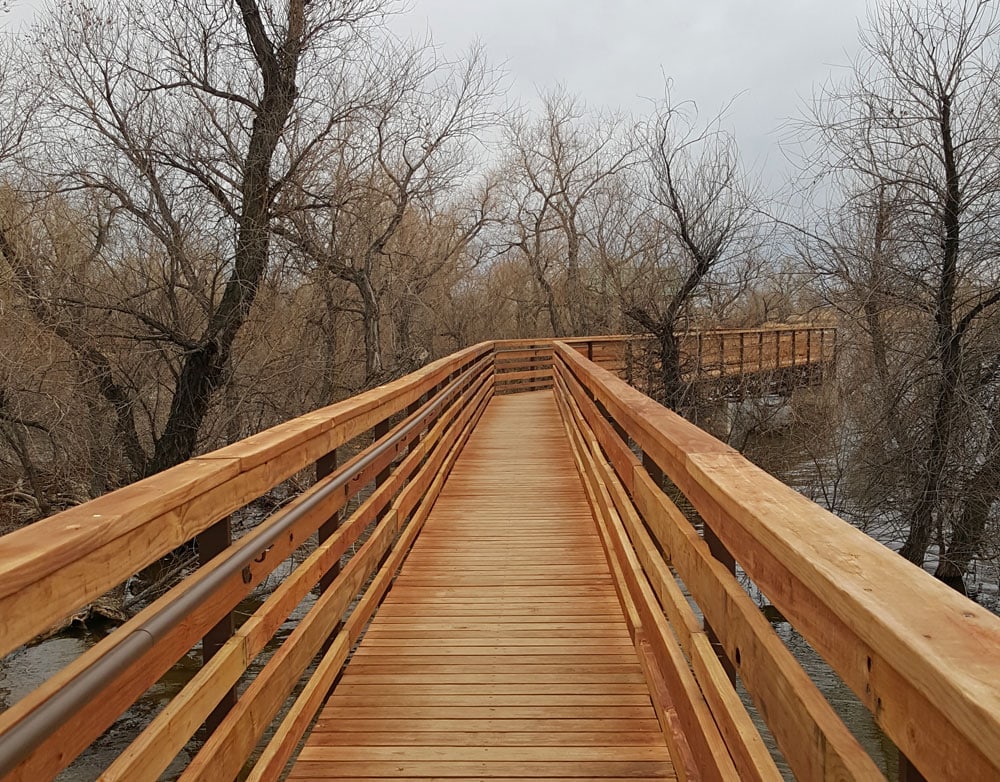 The newly built Gazebo Boardwalk Trail at Barr Lake