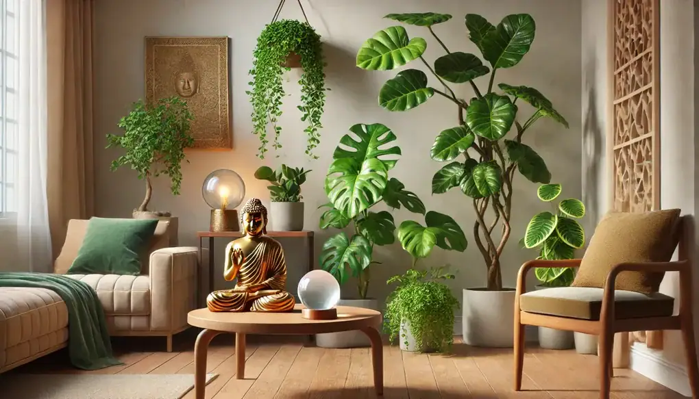 Cách Kết Hợp Cây Cảnh và Vật Phẩm Phong Thủy