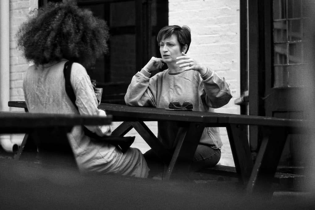 two women having a conversation