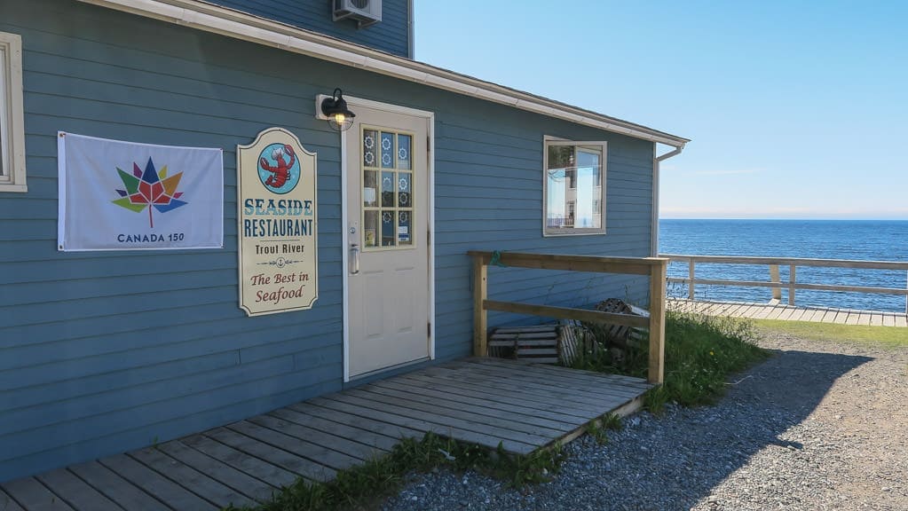 Outside of the Seaside Restaurant in Trout River