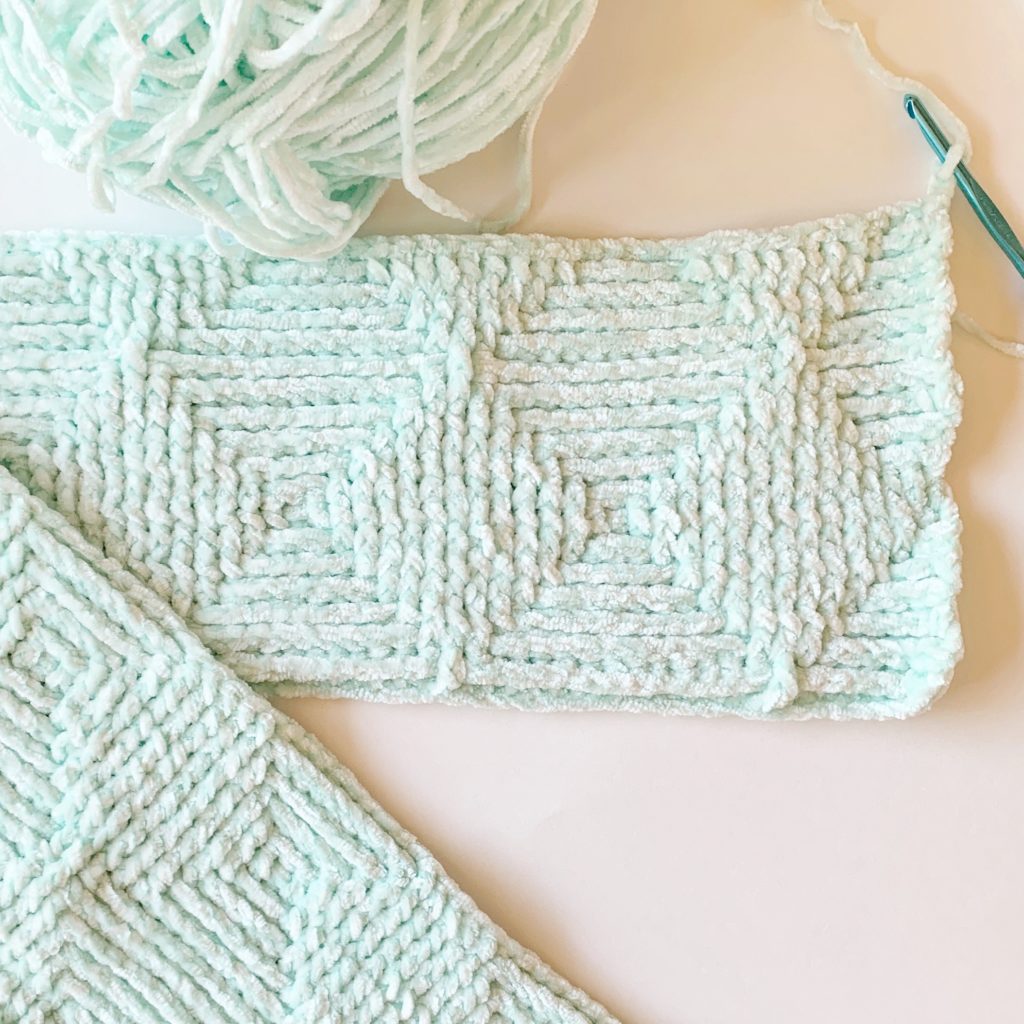 Crochet Ribbed Diamond Blanket