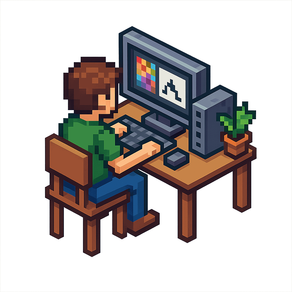 Grafik komputerowy freelancer pracujący zdalnie