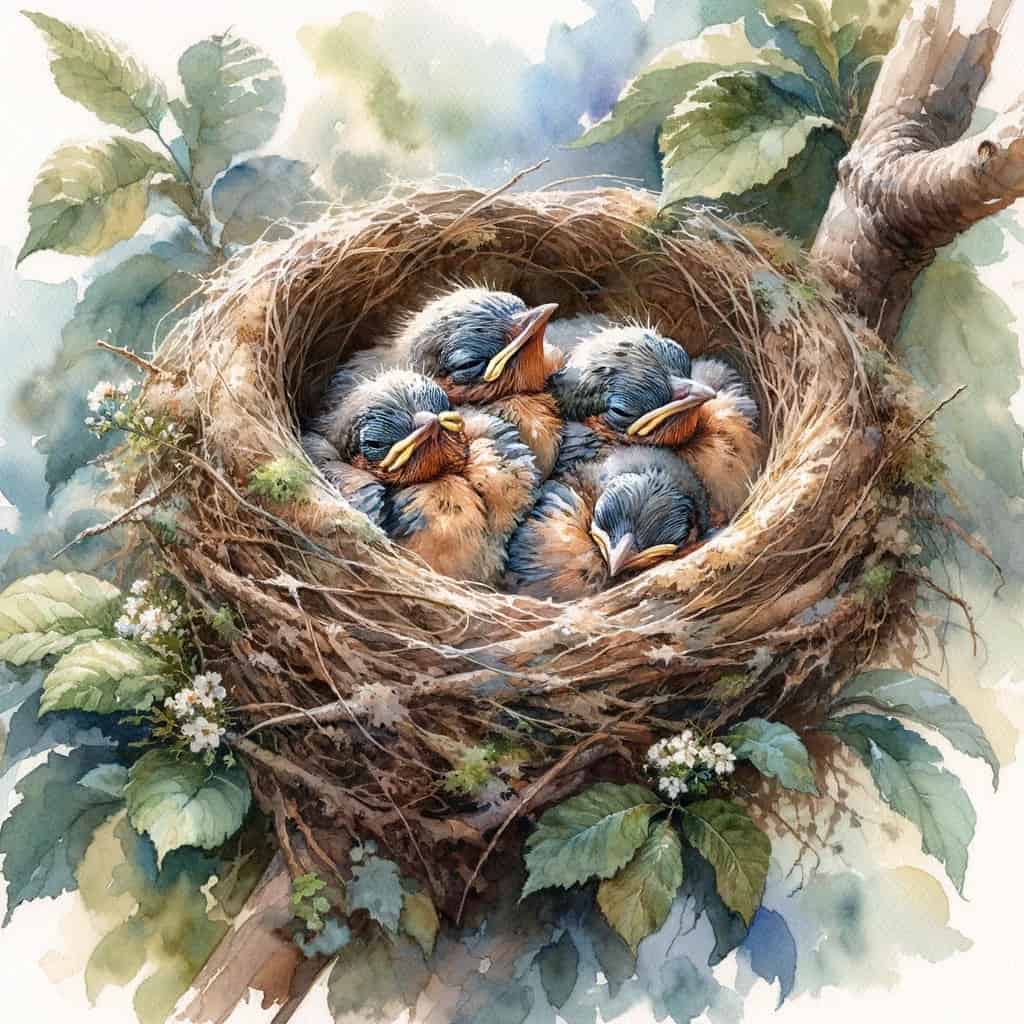 Baby Birds in a nest