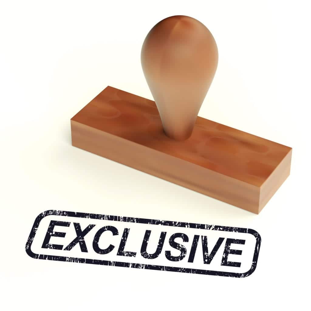 Exclusive rubber stamp symbolizing premium or limited content