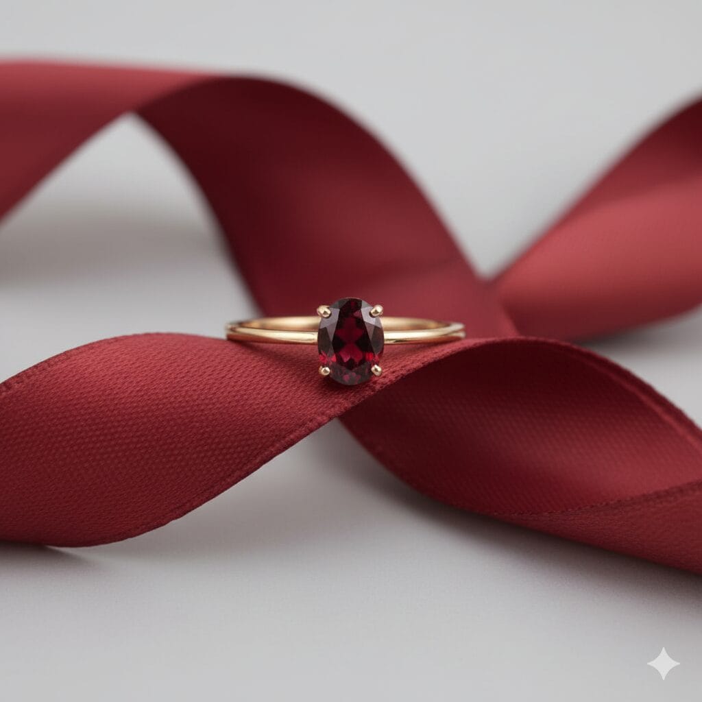 cincin permata garnet
