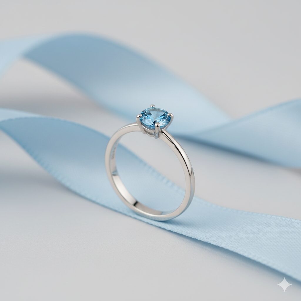 cincin permata blue topaz