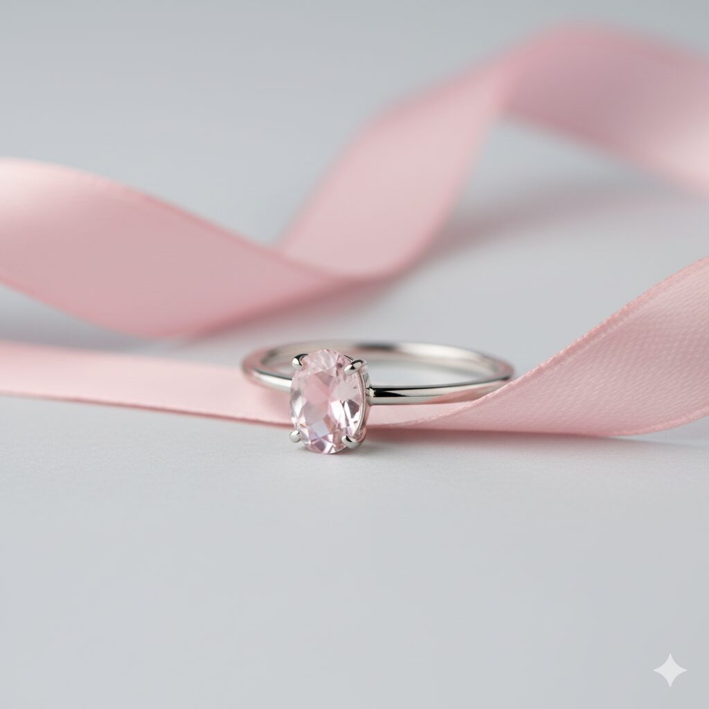 cincin permata rose quartz