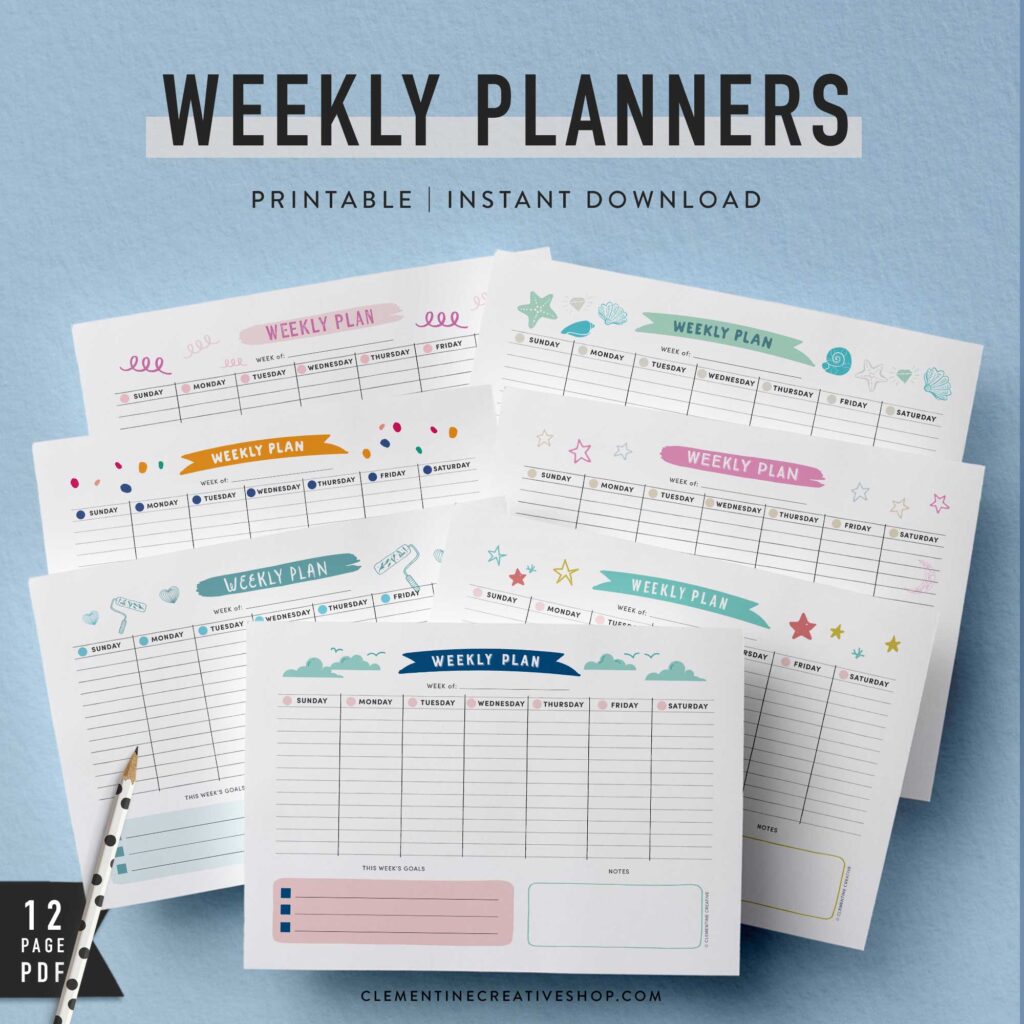 get organised with this free printable weekly planner cute downloadable planner