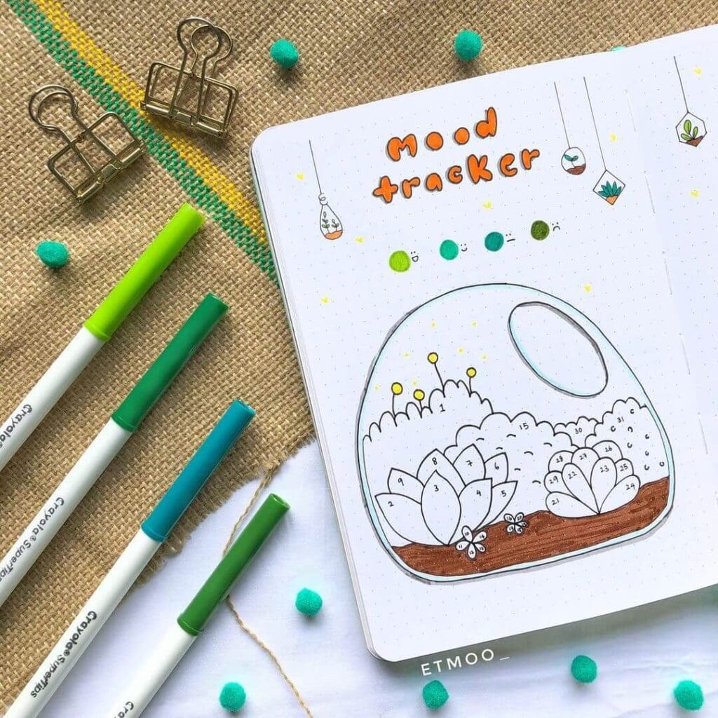 mood log idea with plants