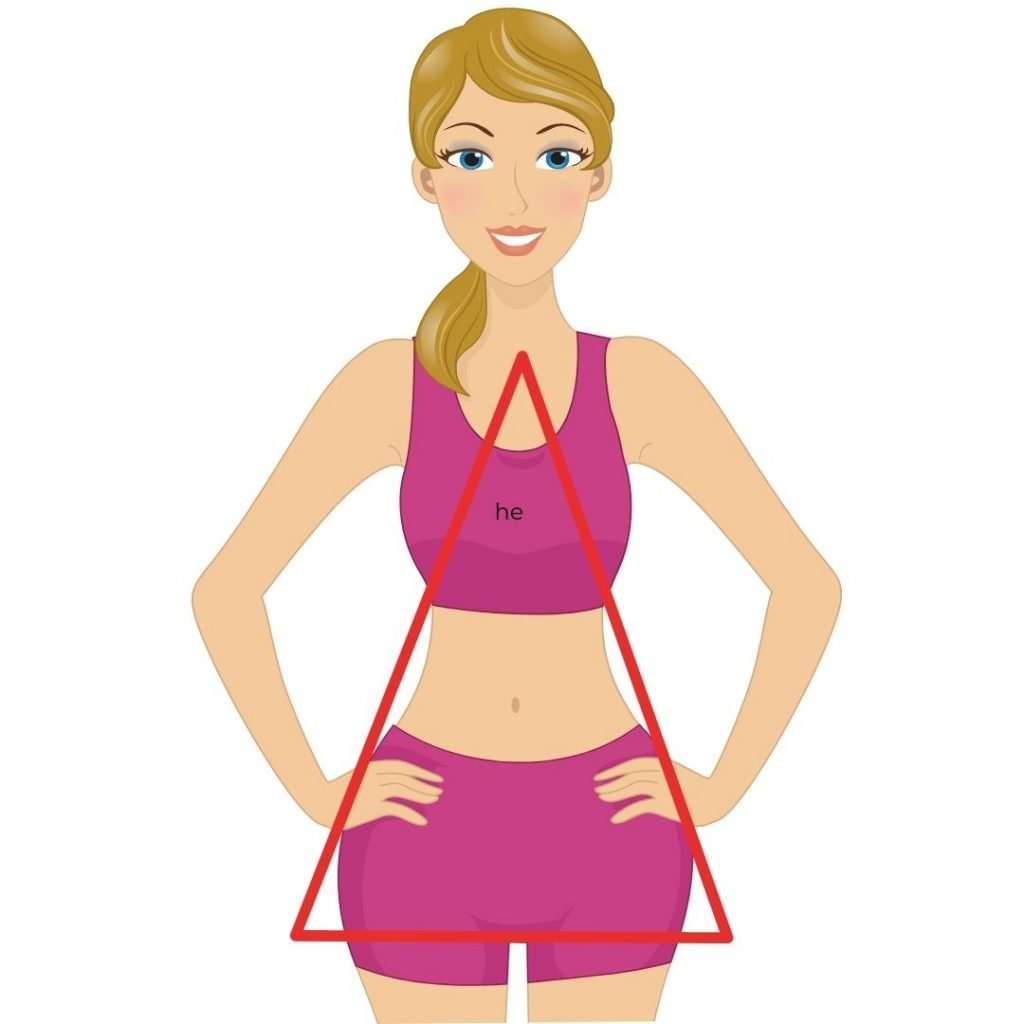 The pear body shape carries weight in the lower body