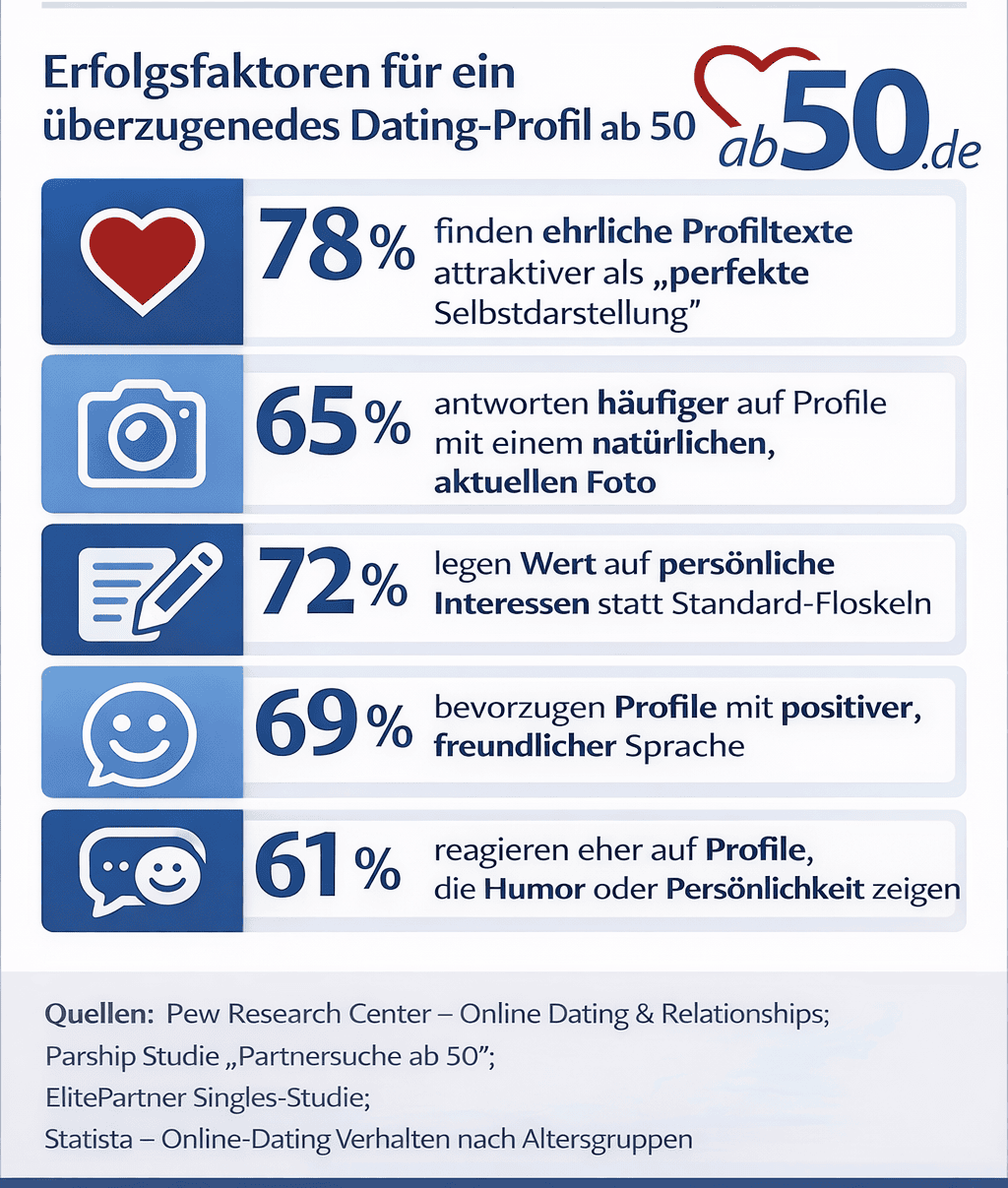 grafik Das perfekte Dating-Profil ab 50 – ehrlich & anziehend